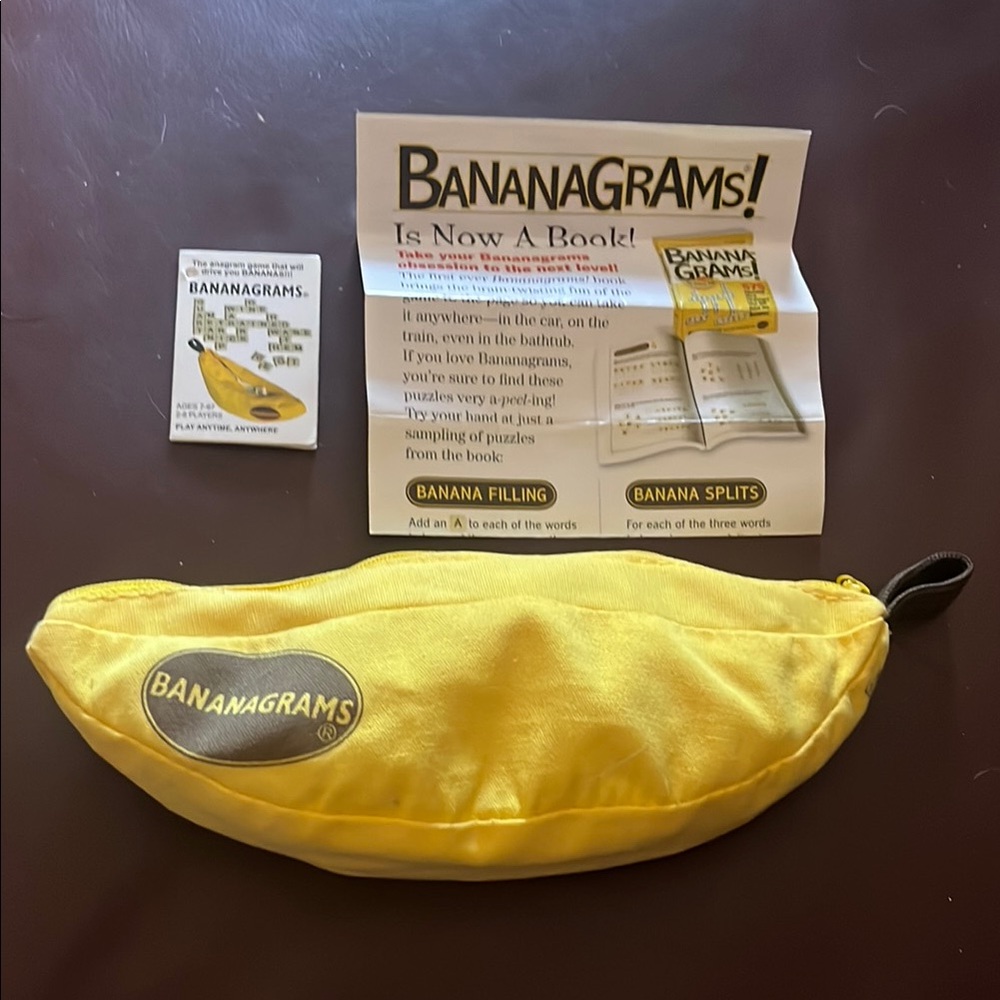 Bananagrams Multi-Award-Winning Word Game in Yellow Pouch.